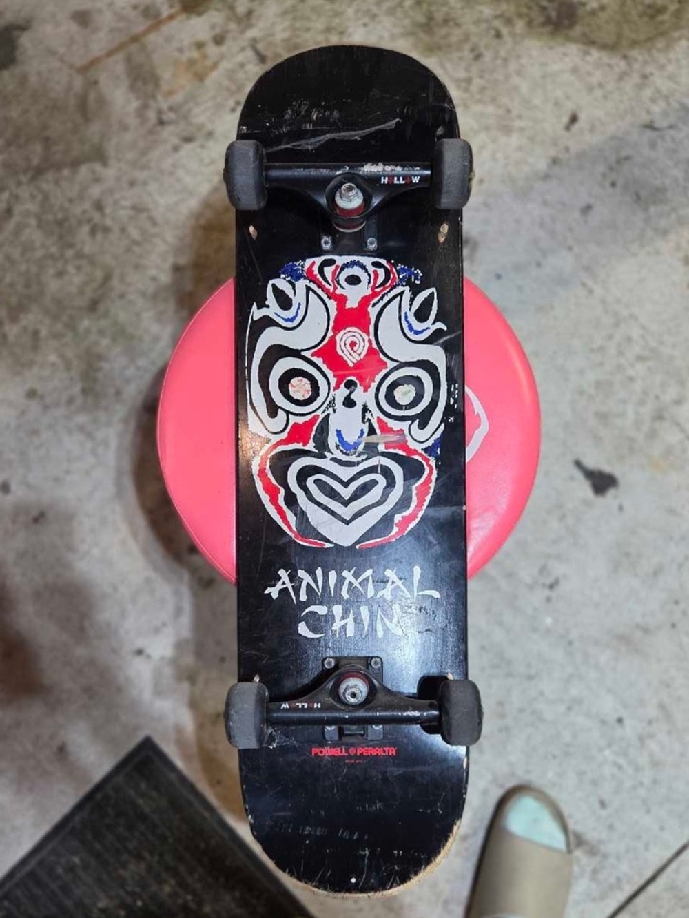 Powell Peralta Animal Chin Black Skateboard Deck - Black & Red